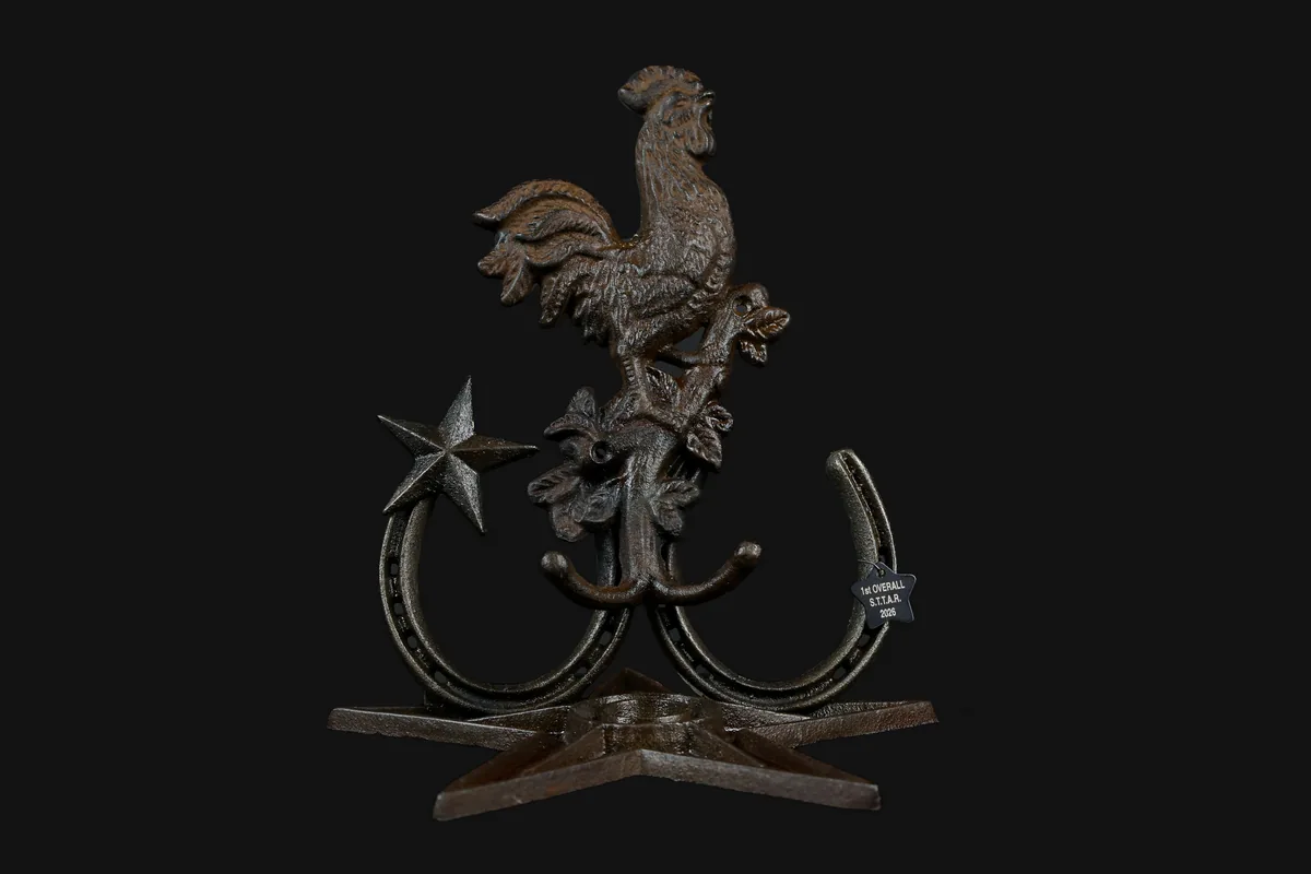 2026 first place Overall trophy from Star of Texas Tattoo Art Revival