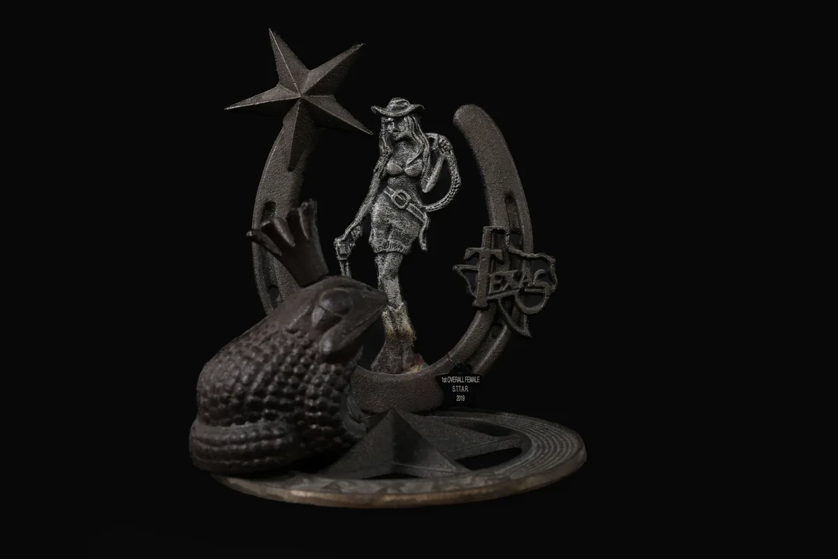 1st Place — Overall Female trophy — Star of Texas Tattoo Art Revival, 2019