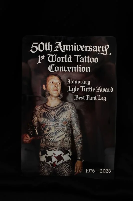 Honorary Lyle Tuttle Award · Best Pant Leg, 50TH ANNIV. WORLD TATTOO CONVENTION 2026, won by ELEMENT TATTOO in San Antonio